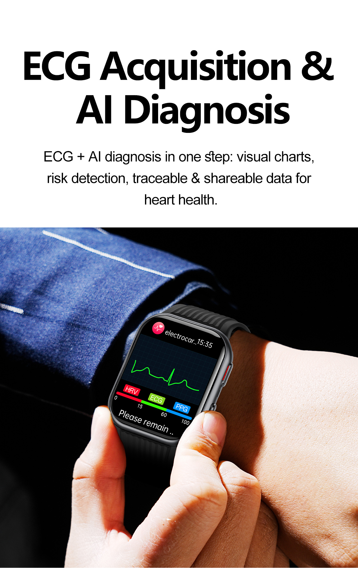 TK67 Air Pump Blood Pressure Smart Watch - detail view
