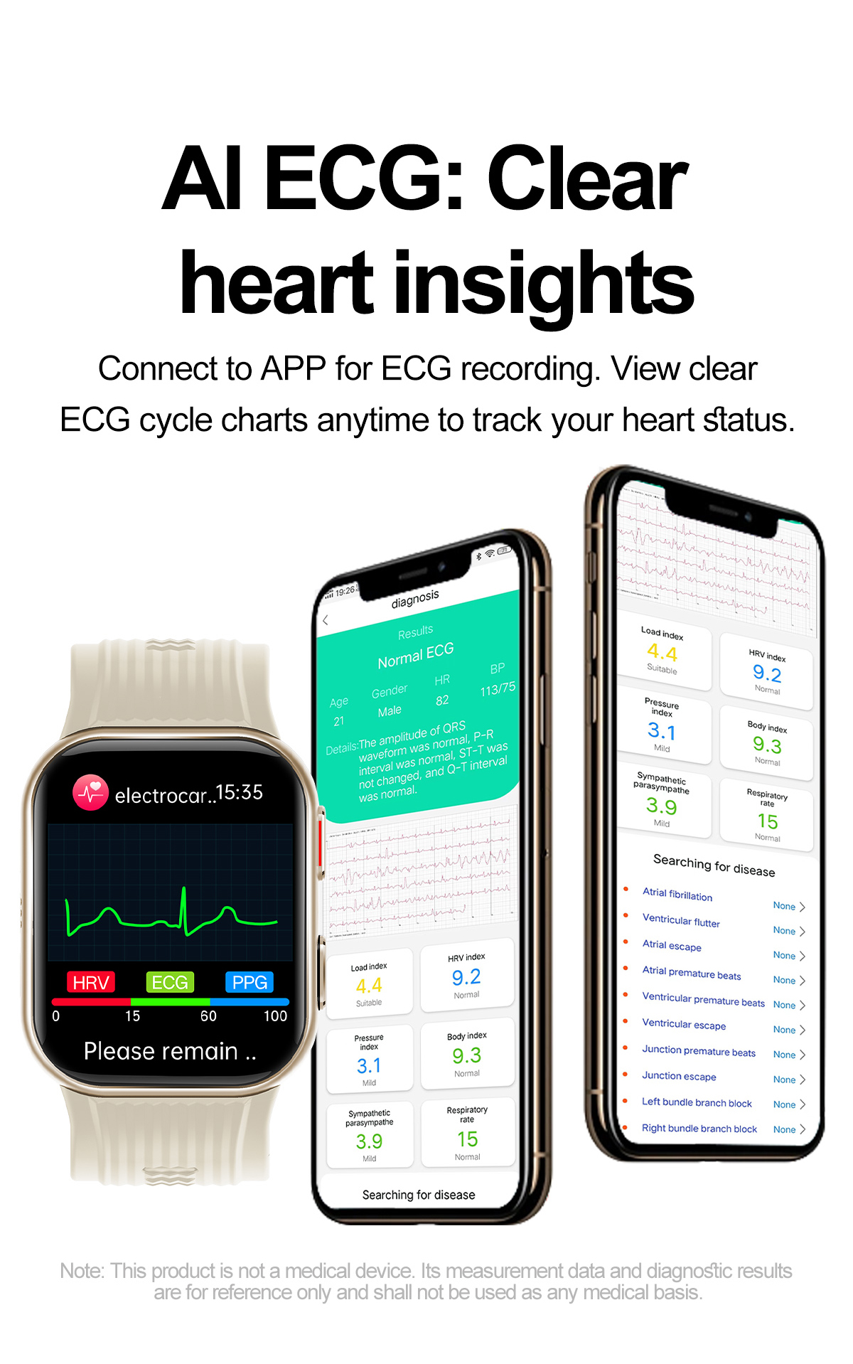 TK67 Air Pump Blood Pressure Smart Watch - detail view