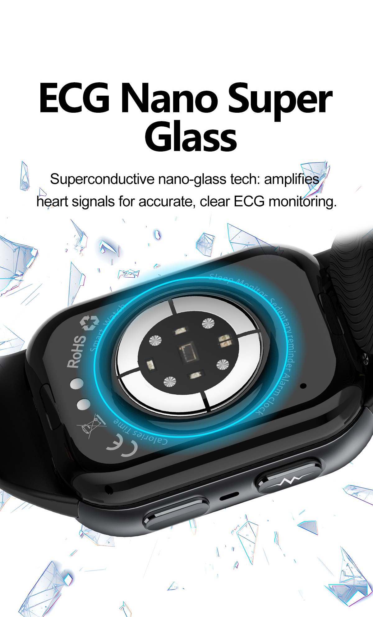 TK67 Air Pump Blood Pressure Smart Watch - detail view