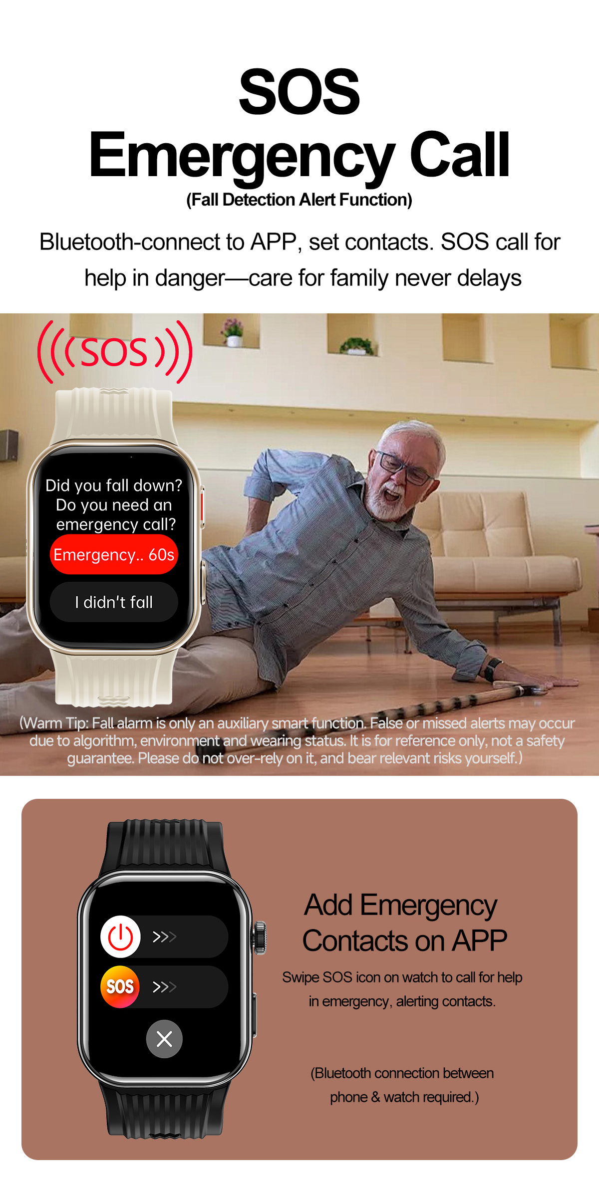 TK67 Air Pump Blood Pressure Smart Watch - detail view