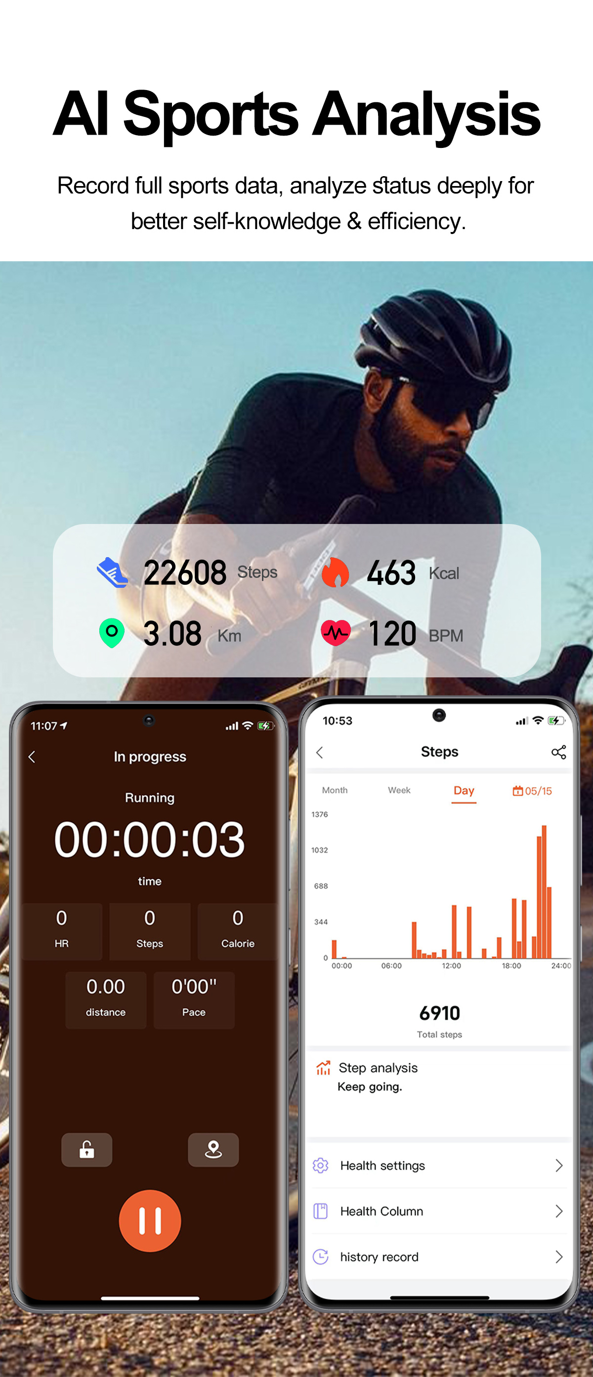 TK67 Air Pump Blood Pressure Smart Watch - detail view